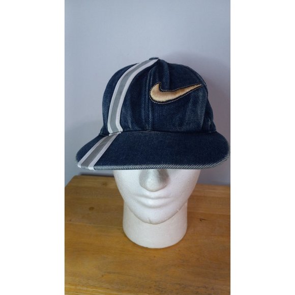 Nike Blue Denim Vintage Adjustable Strip Casual Outdoor Athleisure Hat